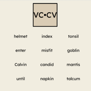 Orton-Gillingham Virtual Phonics Lesson: VC•CV Pure Words